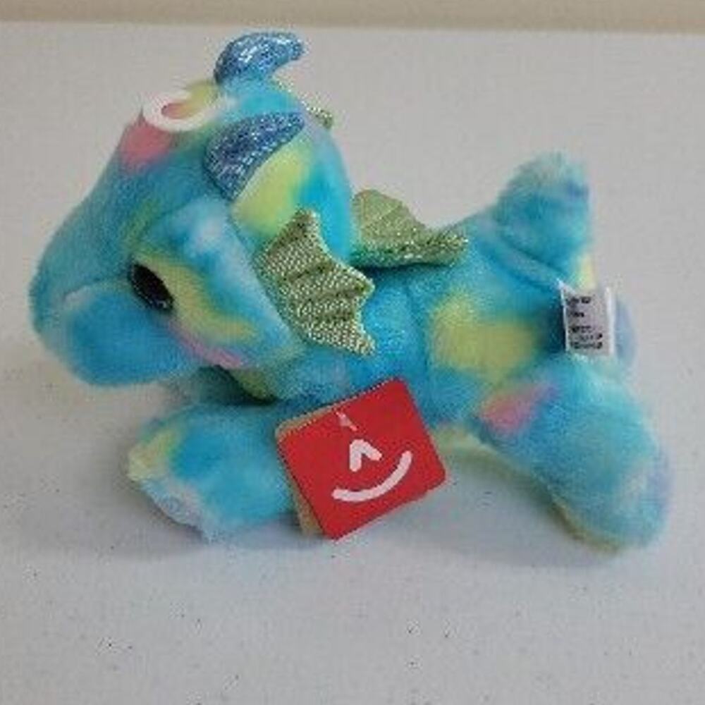NWT Aurora Sprinkles The Dragon Blue Colorful Cute Plush Stuffed Animal Toy 7"